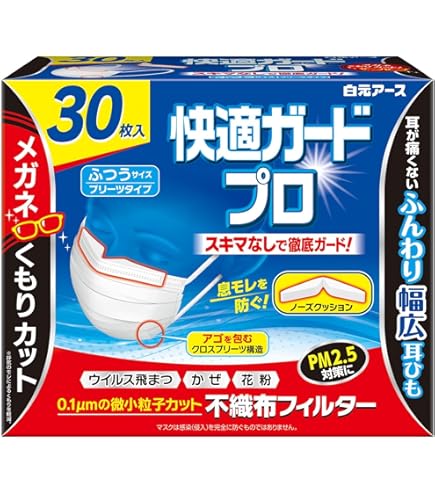 Amazon.co.jp: 快適ガードプロ 立体タイプふつうサイズ5枚入×8個パック